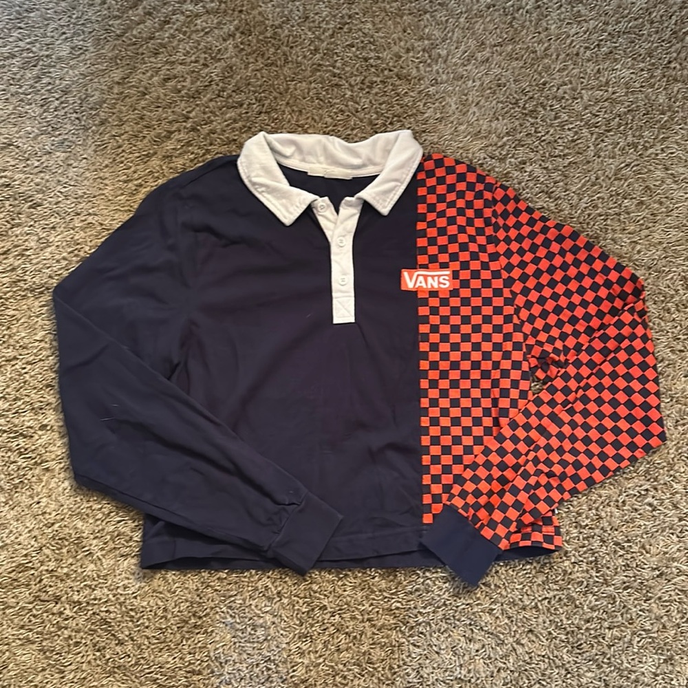 Vans NWT Pro Stitch Cropped Polo Long Sleeve Size Medium